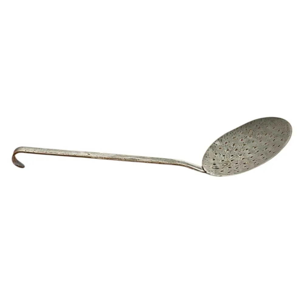 Gray Strainer Skimmer Graniteware‎ Enamel Handled Vintage Scoop Primitive